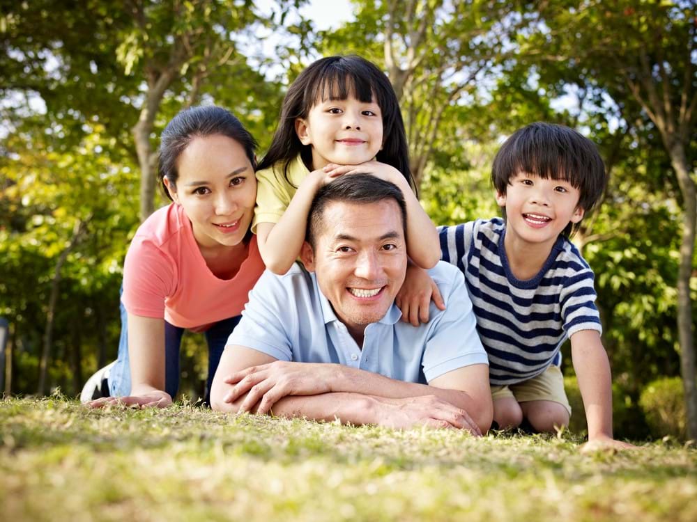 A family enjoying time together outdoors
